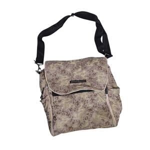 Petunia Pickle Bottom Satin Diaper Bag Shoulder Purse Silk Pink Floral Baby